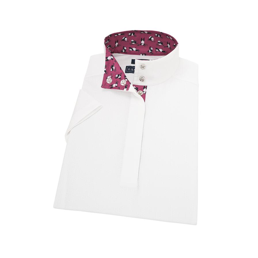 Dancing Pandas Ladies Talent Yarn Straight Collar Short Sleeve Show Shirt