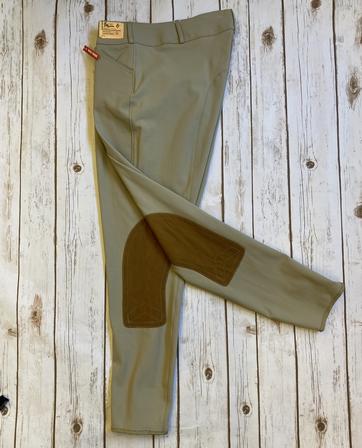 Ladies Pro Trophy Mid Rise Front Zip Knee Patch Breech