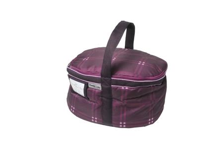 Quilted Lined Helmet Bag PLUM_PLAID