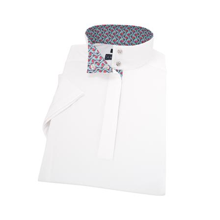 Flamingos Ladies Talent Yarn Straight Collar Short Sleeve Show Shirt