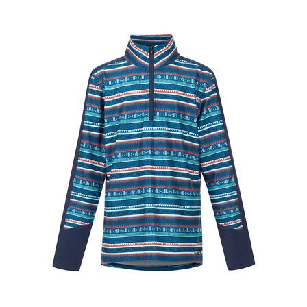 Kids Fair Isle Fleece Tech Top NAVY