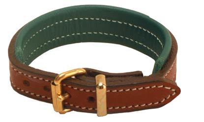 Rolled Leather Padded Bracelet OAKBARK/GREEN