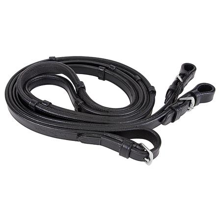 Platinum Rubber lined Leather Dressage Reins