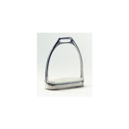 Polished Stainless Steel Fillis Stirrup Irons with white pads