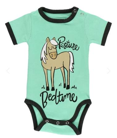 Pasture Bedtime Mint Horse Infant Creeper Onesie