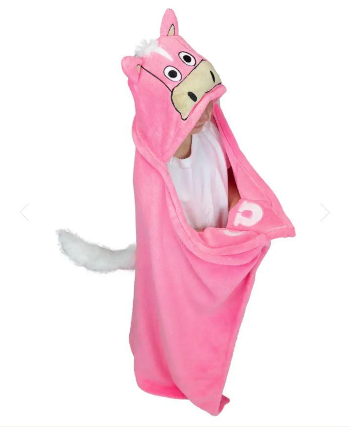 Pink Horse Kid's Hooded Blanket