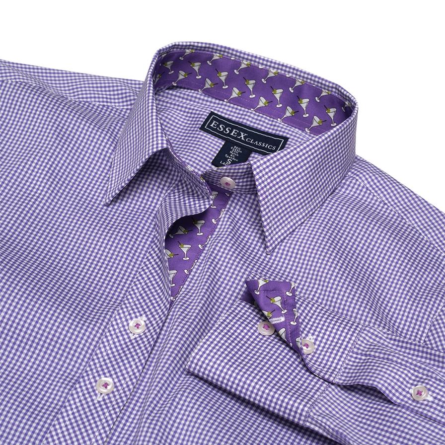 Dora Purple Gingham Check Tailored Shirt