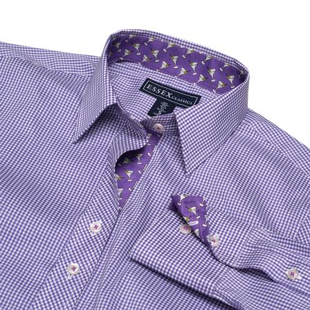 Dora Purple Gingham Check Tailored Shirt