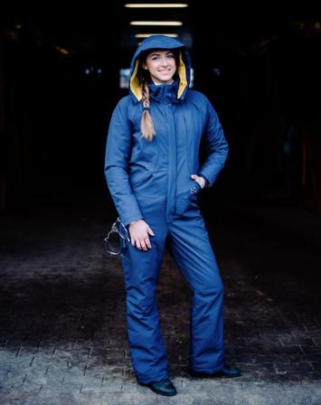 Hooded Winter Insulated Jumpsuit BLUE_NIGHTS