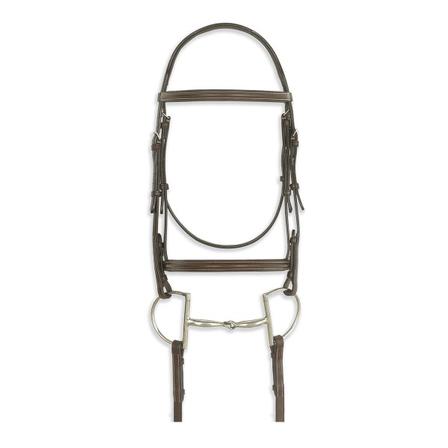 lassic Colleciton- Plain Raised Comfort Crown Padded Bridle with Laced Reins