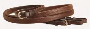 Creased Leather Reins with Rubber HAVANA/BROWN