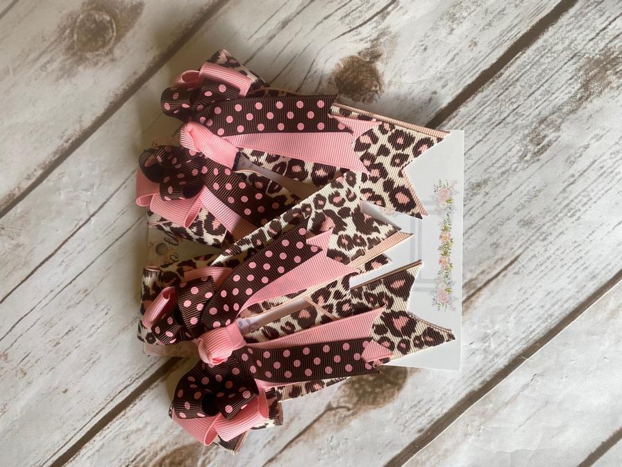 Pink & Brown Leopard Show Bows