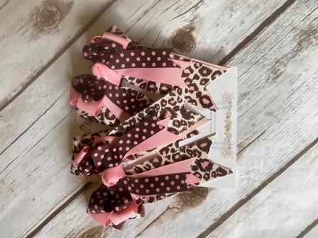 Pink & Brown Leopard Show Bows