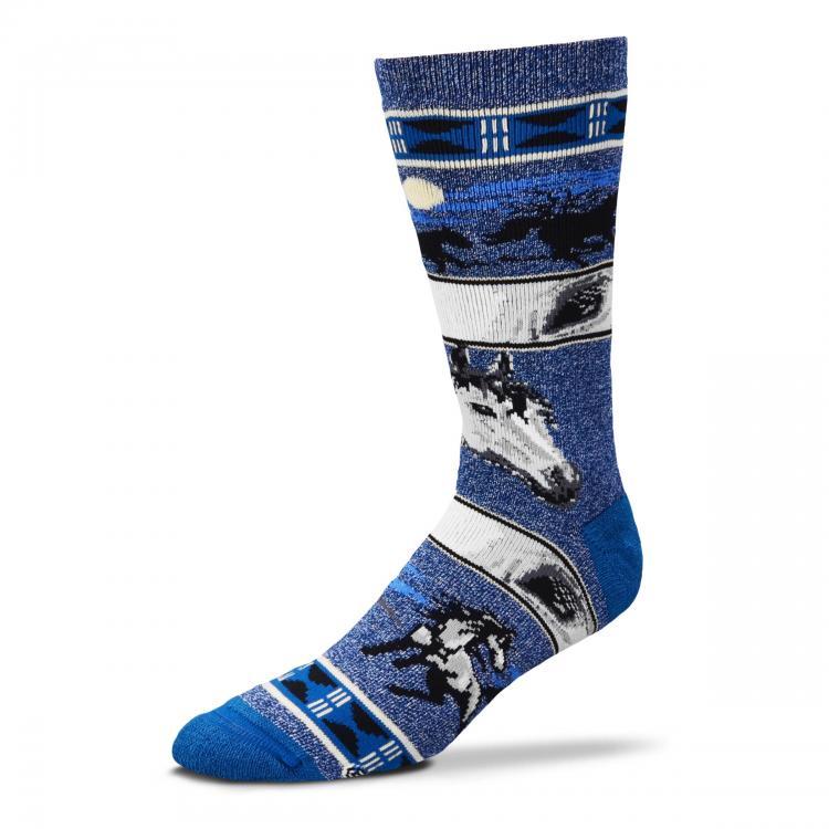 Adult Thick Boot Sock - Bold Blue Horse