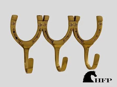 Brass Horseshoe Hook- Triple