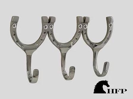 Brass Horseshoe Hook- Triple- Chrome