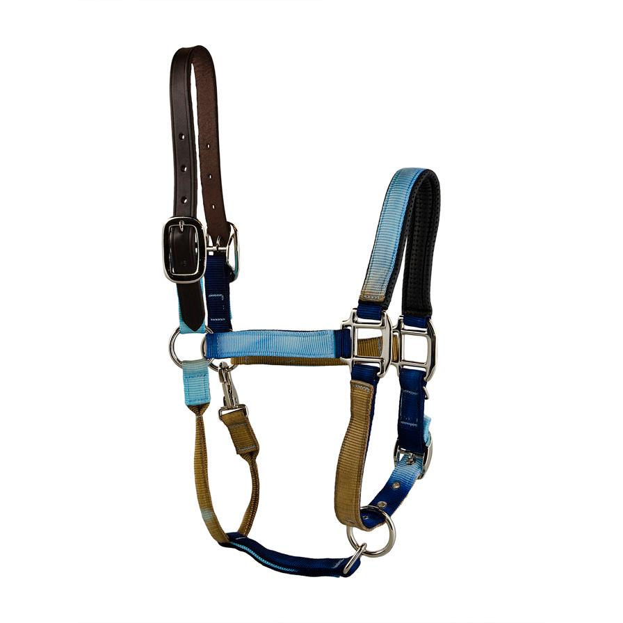 Milageto Cavalo frente única estável frente única pasto Nylon Halter -  Multicolorido, Azul G