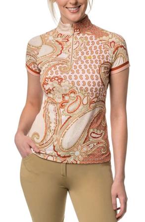 Blush Paisley Cap Sleeve with Trim