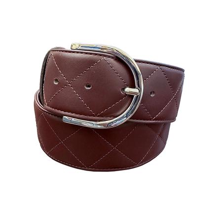 Quilted C Belt CHERRY/SILVER