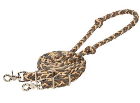 EcoLuxe™ Bamboo Flat Barrel Reins BROWN/TAN/CHARC