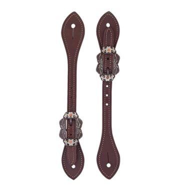 Flared Oiled Harness Leather Spur Straps