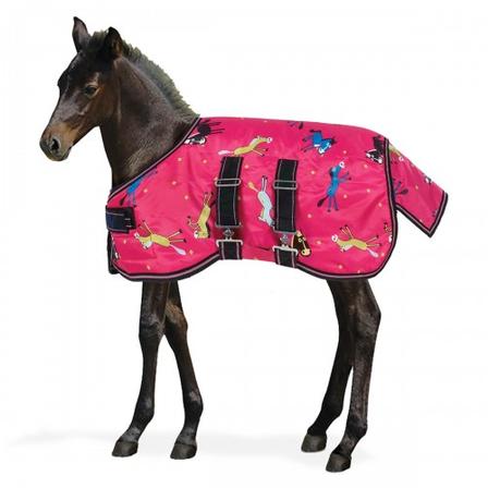 600D Pony Print Foal Turnout Blanket- 200g BERRY_PONY