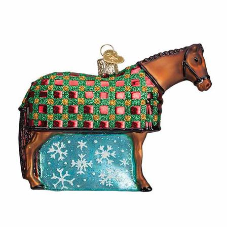 Glass Ornament - Horse in Blanket 