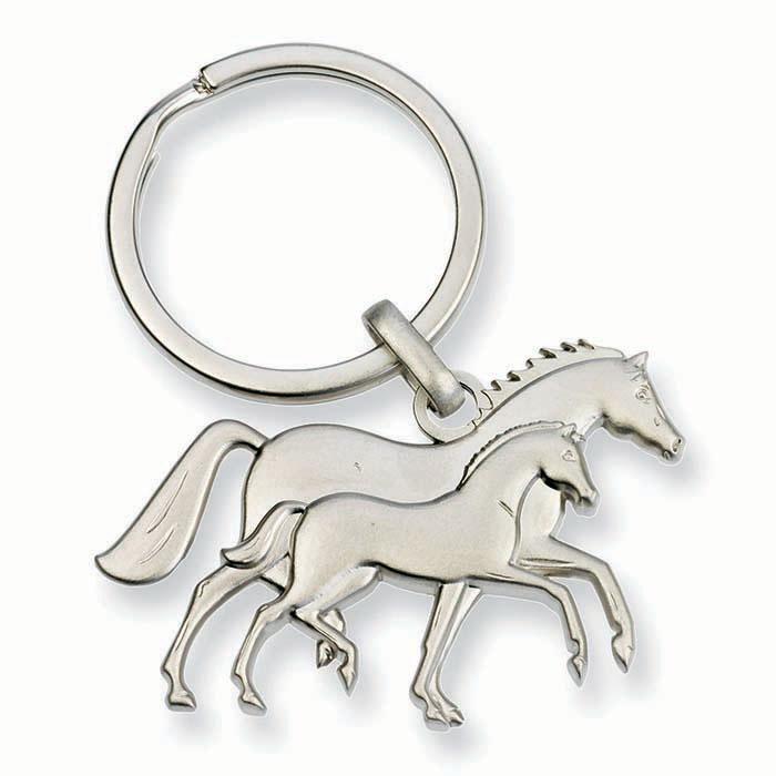 3d Mare And Foal Keychain