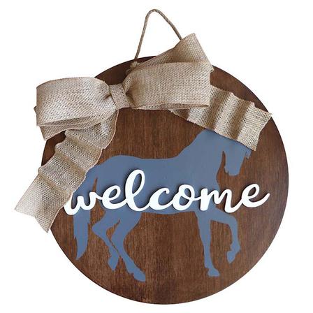 Welcome Door Hanger with Horse