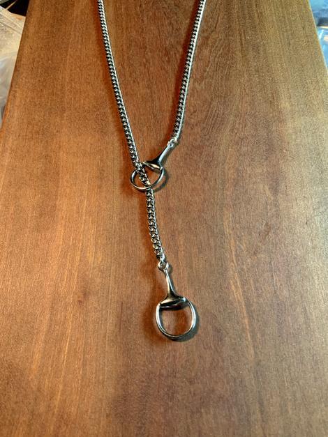  Sterling Silver Horse Bit Necklace