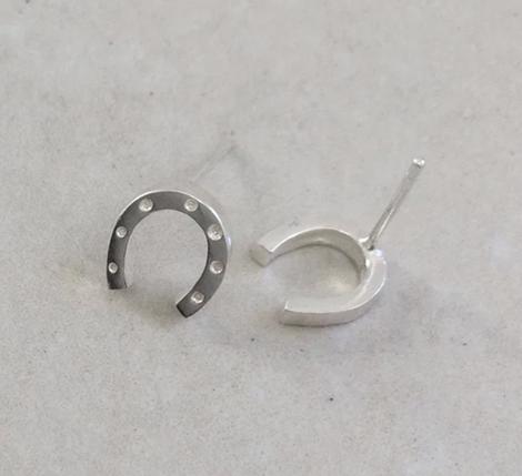 Sterling Silver Small Horseshoe Earrings Studs