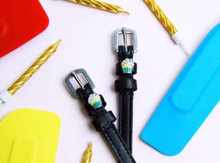 Teal Cupcakes Spur Straps