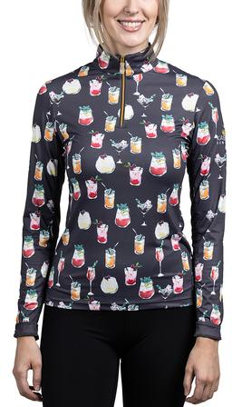 Holiday Cocktails Asphalt Grey with Gold Zipper