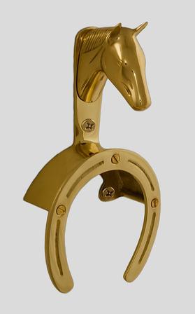 Brass Horse Head Bridle Rack - Single