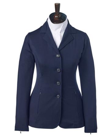 Grand Prix Ladies Quinn Show Coat - EQJ Fabric NAVY