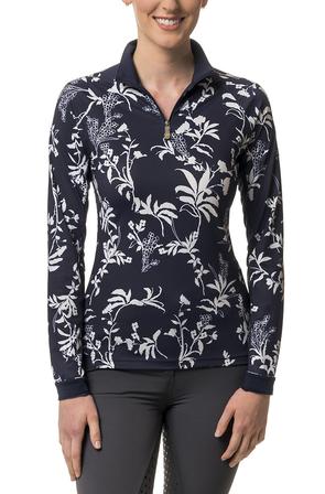 Navy and White All Over Floral Print