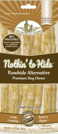 Nothin' To Hide Rawhide Alternative - Twist Stix, 10 Pack