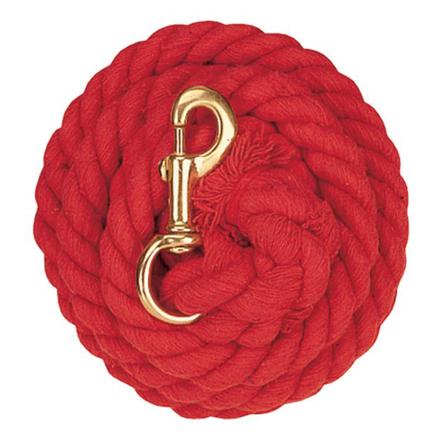 Cotton Lead Rope with Brass Plated Snap RED