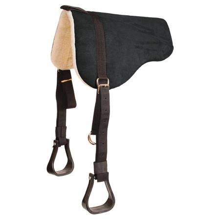 Faux Suede Bareback Pad with Fleece BLACK