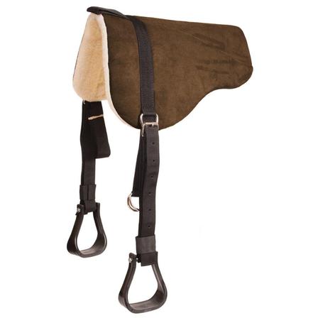 Faux Suede Bareback Pad with Fleece BROWN