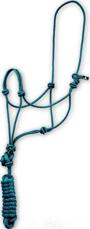 Mountain Rope Halter and Lead TEAL/TAN