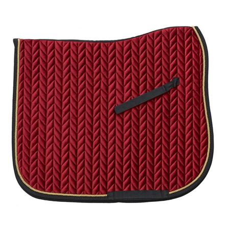 Elegance Velvet Dressage Pad BURG/GOLD/BLK