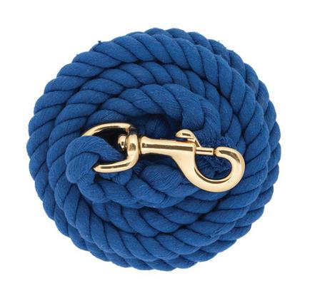 Cotton Lead Rope with Brass Plated Snap BLUE