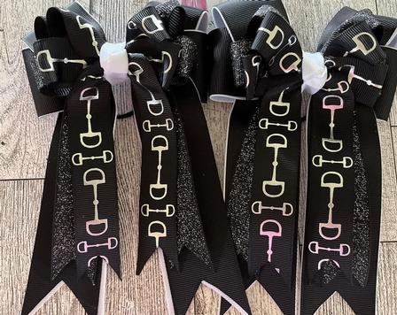 Black Shimmer Shadbelly Show Bows