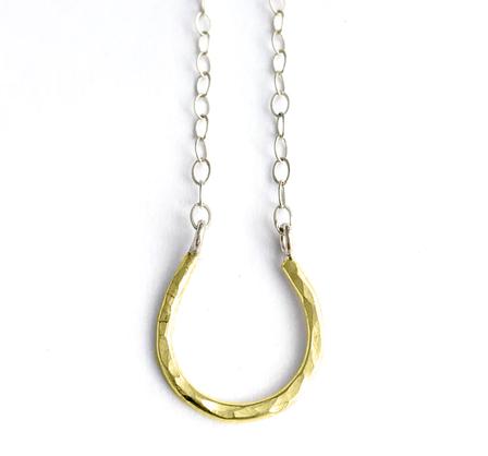 Lucky Horseshoe Charm Necklace - Gold GOLD