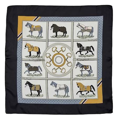 Horses in Blankets Satin Scarf
