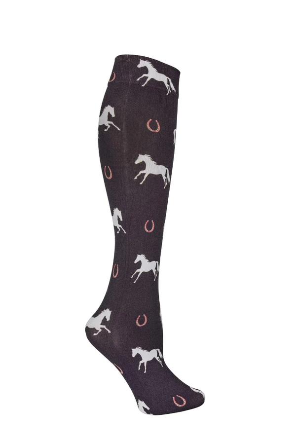 Lila Horse And Horseshoe Sock