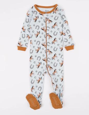 Kids Footed Pajamas BLUE