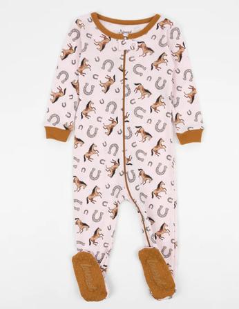 Kids Footed Pajamas PINK