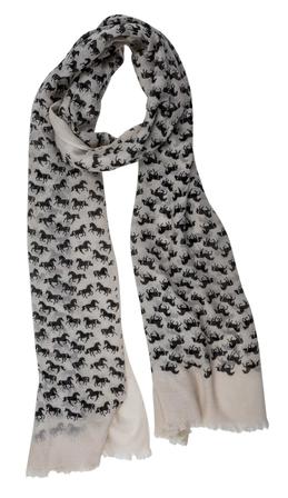 Lila Horse Silhouettes Scarf TAN